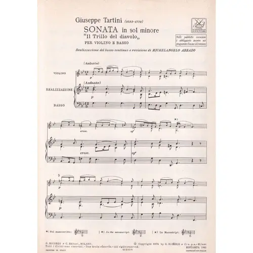 Sonata In Sol Minore - Il Trillo Del Diavolo