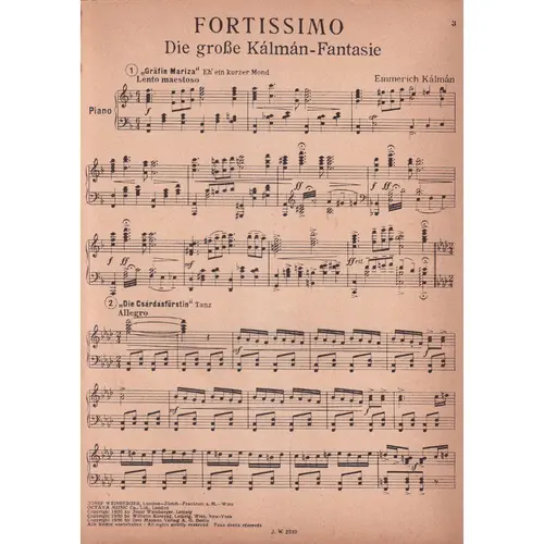 Fortissimo - Die Grosse Kalman Fant.   (Edição Antiga)