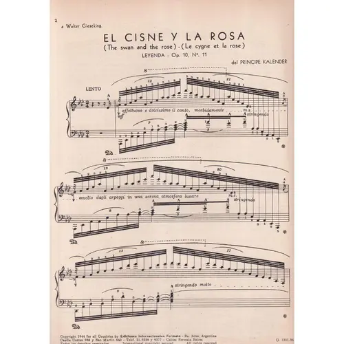 El Cisne Y La Rosa  - Op.10 N.11  (Edição Antiga)