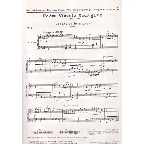 Dix-Sept Sonates Et Pieces Anciennes d'Auteurs espagnols