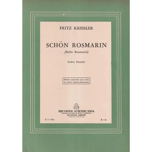 Schon Rosmarin (Bello Rosmarin)  (Edição Antiga)