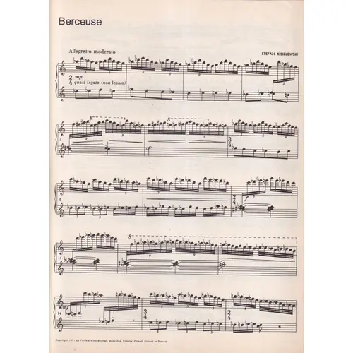 Berceuse Per Pianoforte  (Edição Antiga)