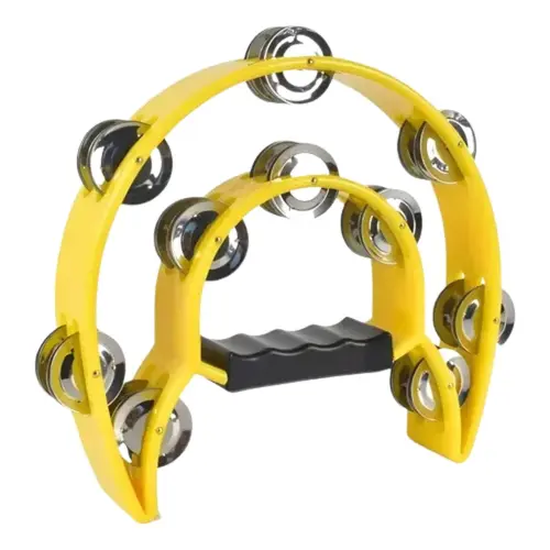 Pandeiro meio lua Hook Premium - 20 pratinelas - amarelo
