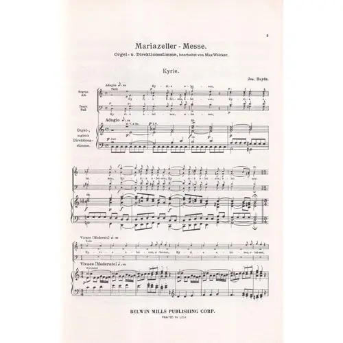 Mariazeller mass para coro e orgão