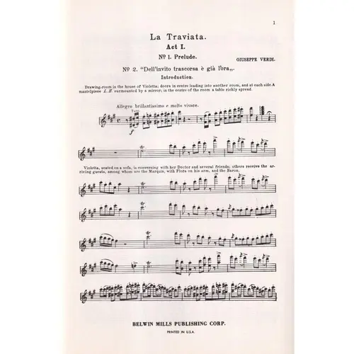 La Traviata  - Chorus Score