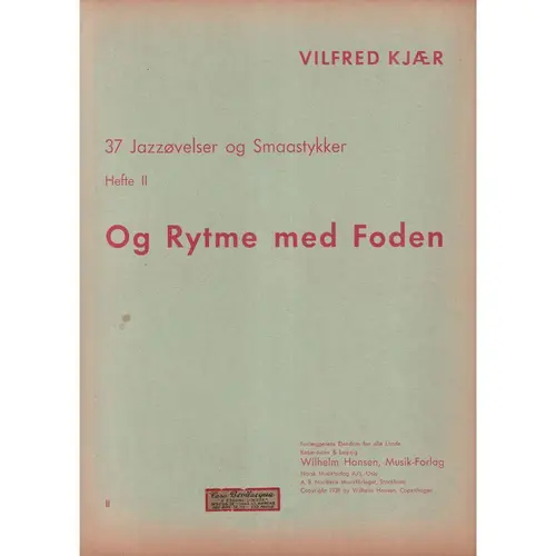 Og Rytme Med Foden - 37 Jazzovelser..- Vol.2  (Ed.