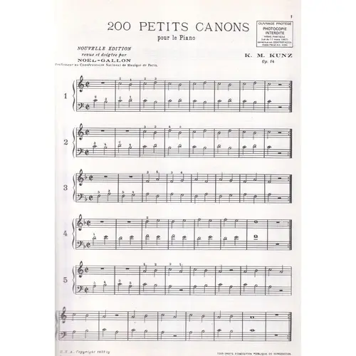 200 Petits Canones A Deux Parties
