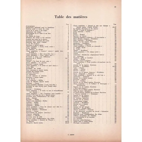 Methode De Piano Pour Debutants  (Edição Antiga)
