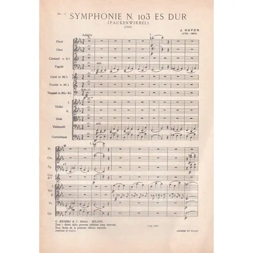 Symphonie N.103 - Es Dur  (partitura de bolso)