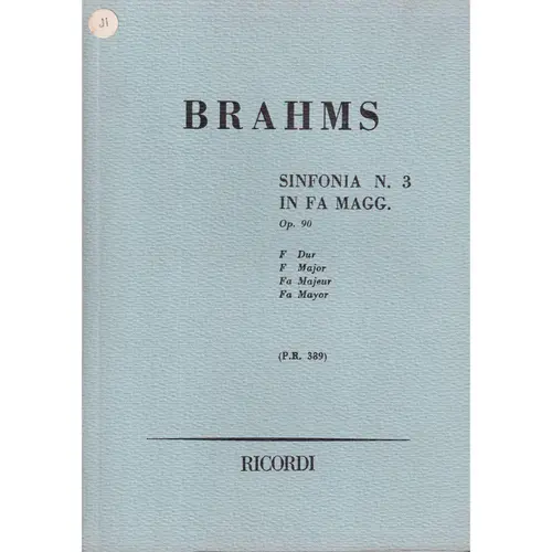 Sinfonia N.3 In Fa Maj. - Op.90  (partitura de bolso)