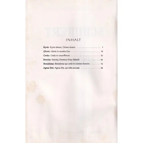 Mass In E Flat Majore for soli,chor und orchestr - Choral Score