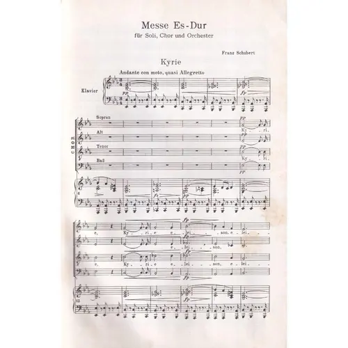 Mass In E Flat Majore for soli,chor und orchestr - Choral Score