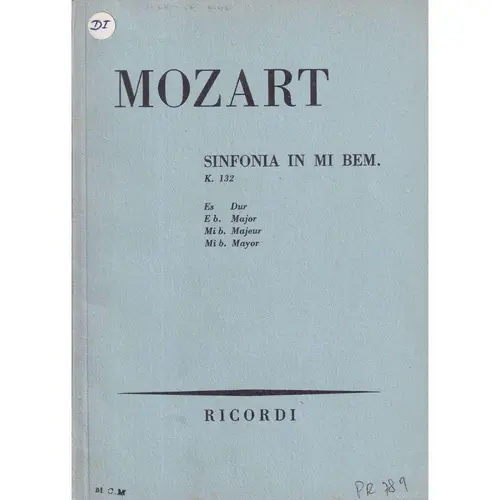 Sinfonia In Mi B.Maj. - Kv 132