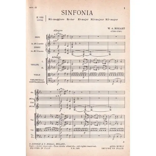 Sinfonia In Mi B.Maj. - Kv 132
