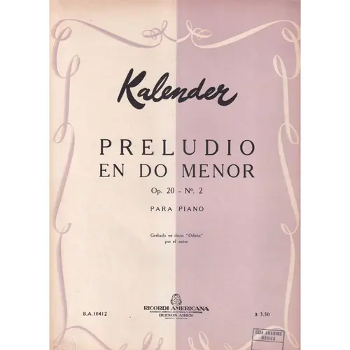 Preludio En Do Menor - Op.20 N.2  (Edição Antiga)