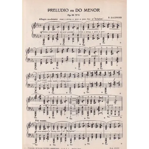 Preludio En Do Menor - Op.20 N.2  (Edição Antiga)
