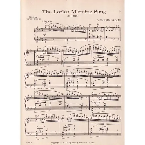Lark´S Morning Song - Op.169  (Edição Antiga)