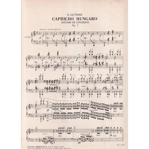 Capricho Hungaro - Op.7