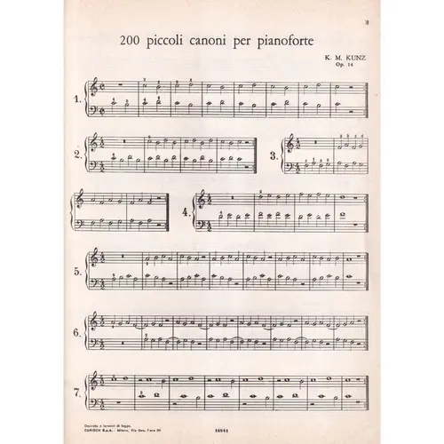 200 Piccoli Canono - Op.14  (Edição Antiga)