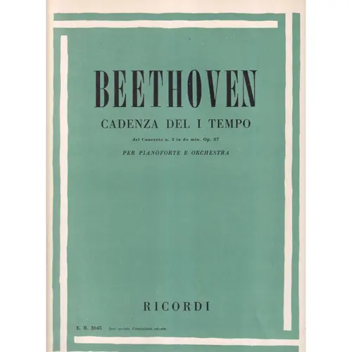 Cadenza Del I Tempo - Concerto N.3 Op. 37