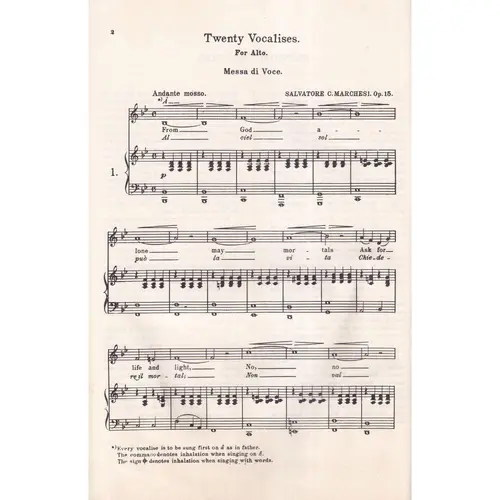 Twenty Elementary and Progressive Vocalises - op.15 for alto