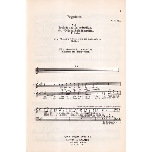 Rigoletto - chorus score