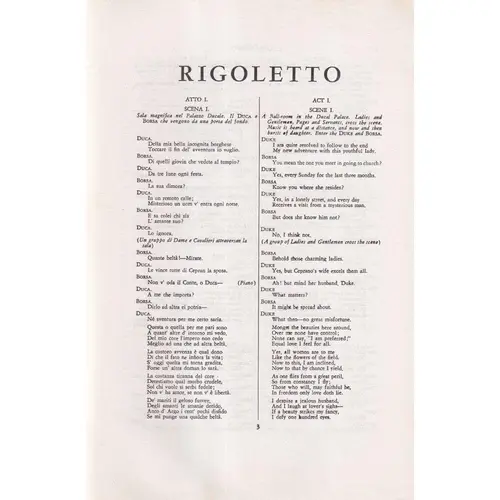 Rigoletto - Libretto