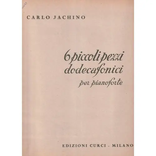 6 Piccoli Pezzi Dodecafonici  (Edição Antiga)
