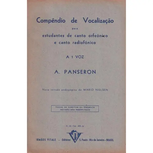 Compêndio De Vocalização Para Canto uma voz