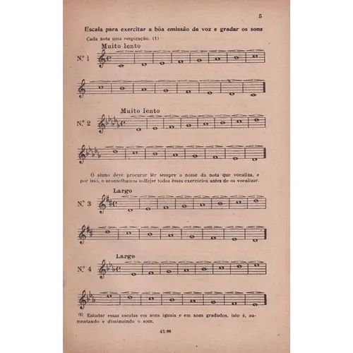 Compêndio De Vocalização Para Canto uma voz