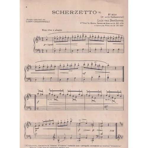 Scherzetto  para piano (Edição Antiga)