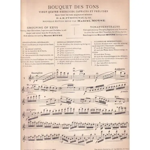 Bouquet des tons - op. 125 para flauta (edição antiga)