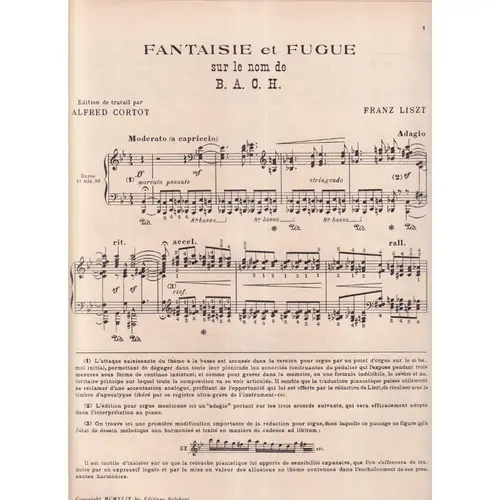 Fantaisie et Fugue sur le nom de Bach para piano (Alfred Cortot)
