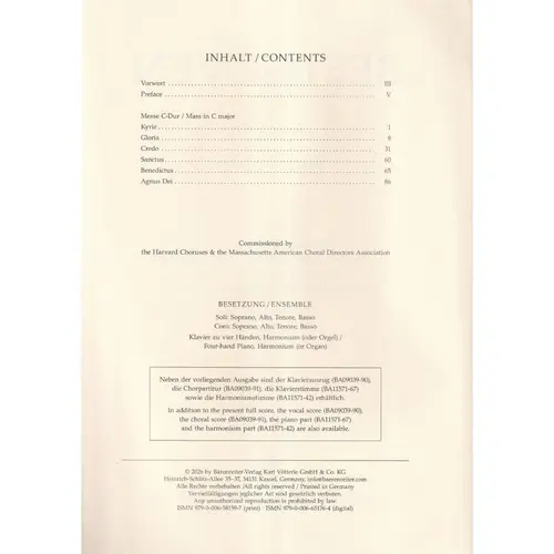 Mass in C major op. 86 - Score