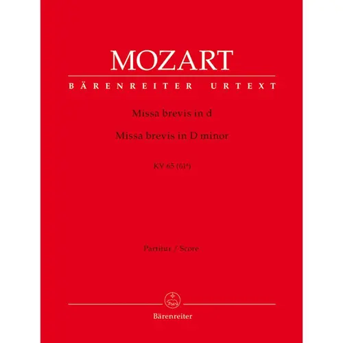 Missa Brevis In D - Kv 65 (61 A) - Score