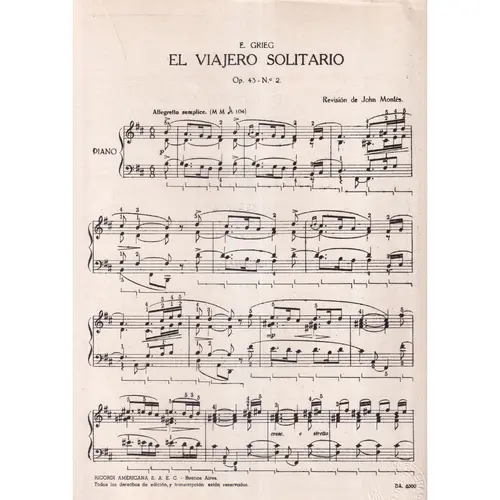 El Viajero Solitario - Op.  43 N.2