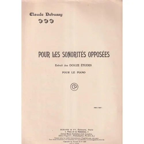 Pour les Sonorites Oppoosees pour le piano (doze etudes)
