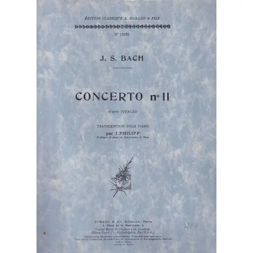 Concerto n.II pour piano (d'apres Vivaldi)