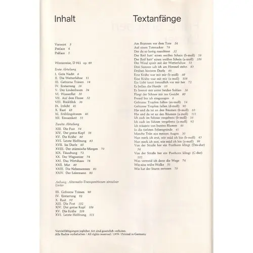 Lieder - Winterreise op.89 - vozes medias