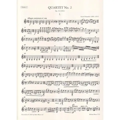 Streichquartett N.2 - Op.92  (partes)