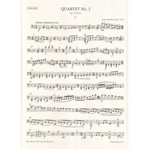 Streichquartett N.2 - Op.92  (partes)