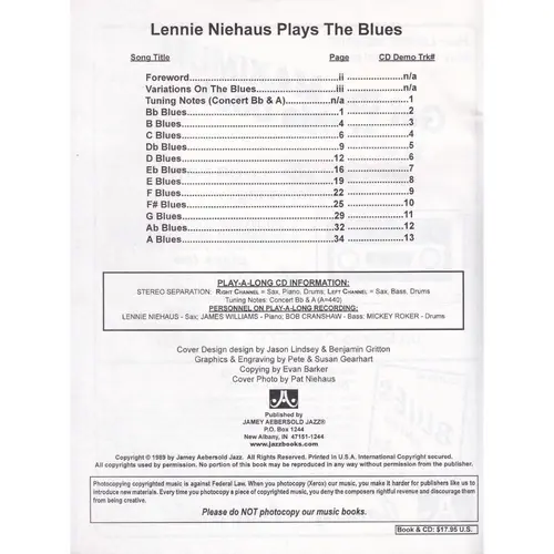 Plays The Blues Solos/Etudes (Bb)