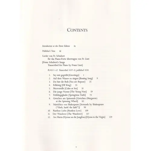 Schubert Song Transcriptions Serie I