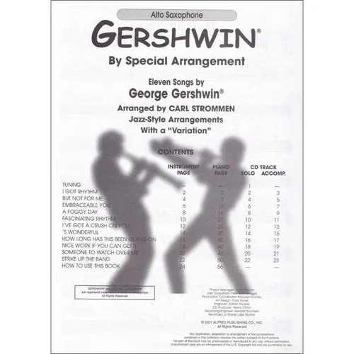 Gershwin By Special Arrangement - Alto Sax