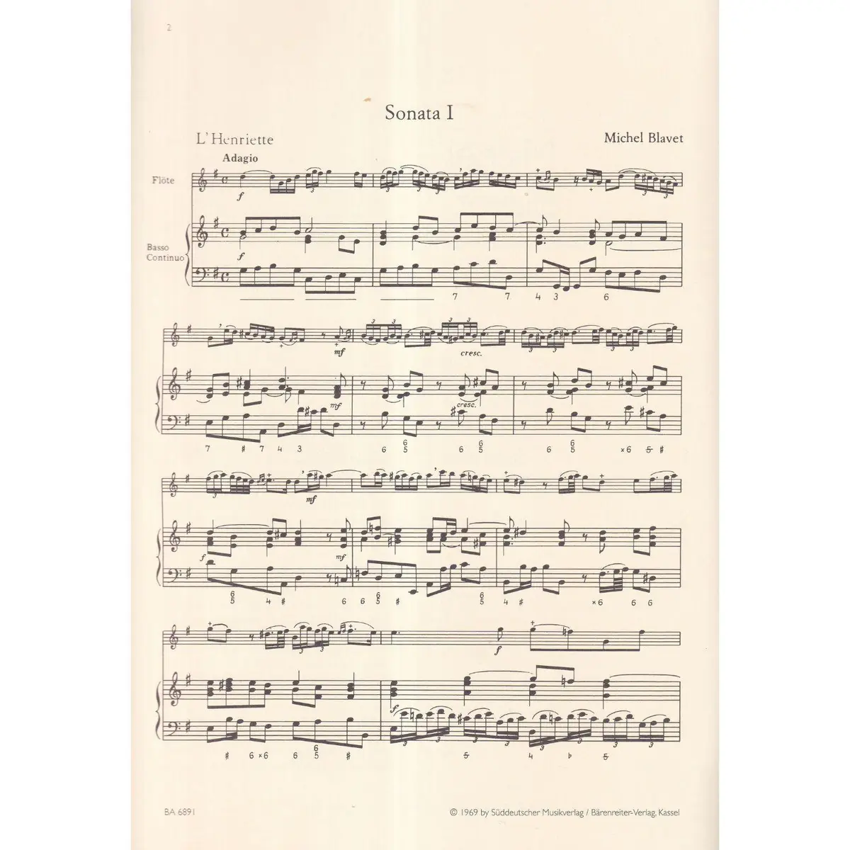 Sechs Sonaten Fur Flote - Op.2 - Vol.1