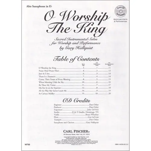 O Worship The King -  Alto Sax