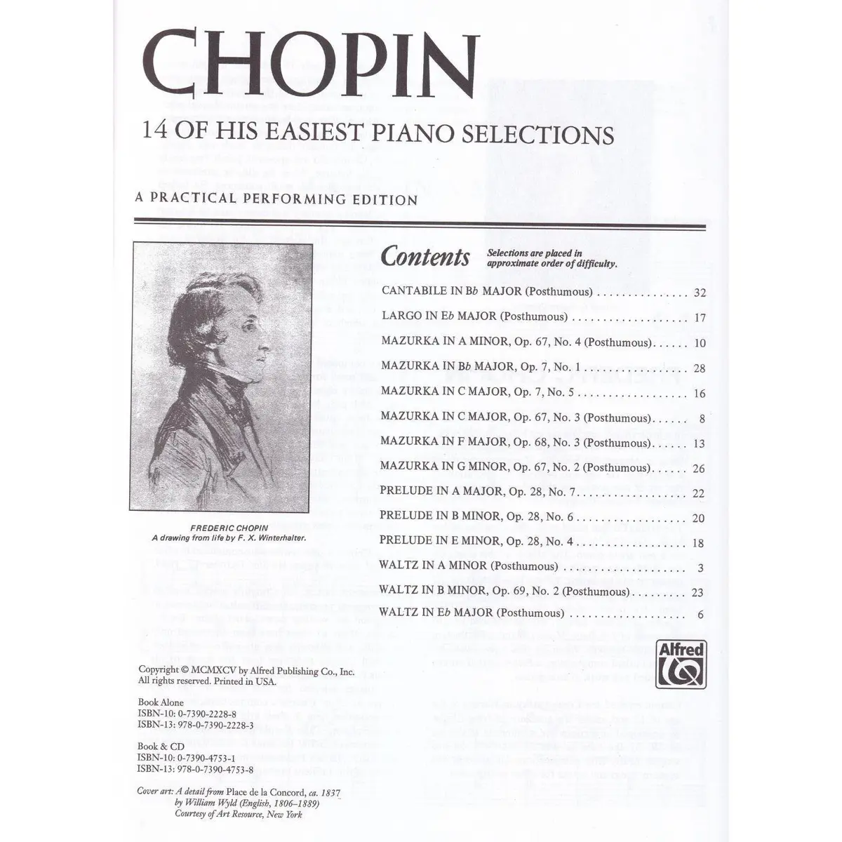 Chopin - 14 Of His Easiest Piano Selections - Alfred Masterwork Edition