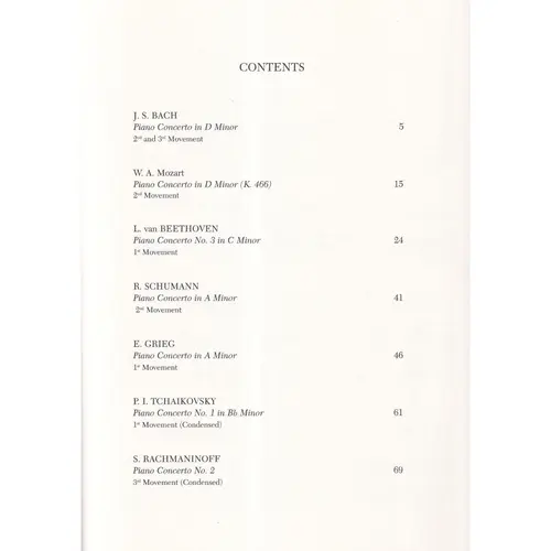 Piano Concerto Highlights For Solo Piano