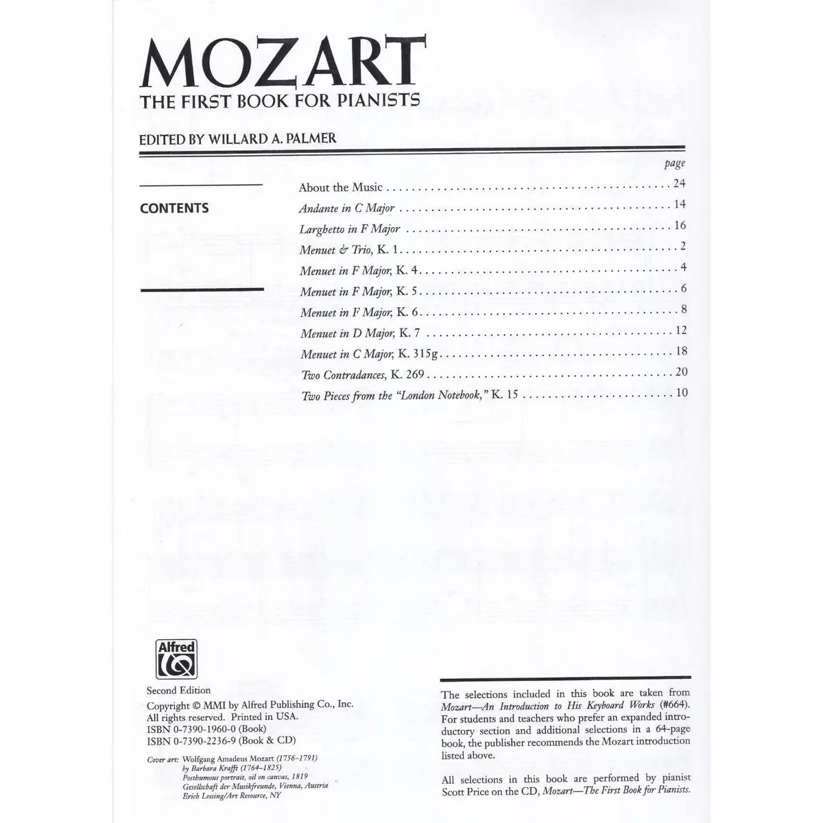 Mozart - The First Book For Pianist