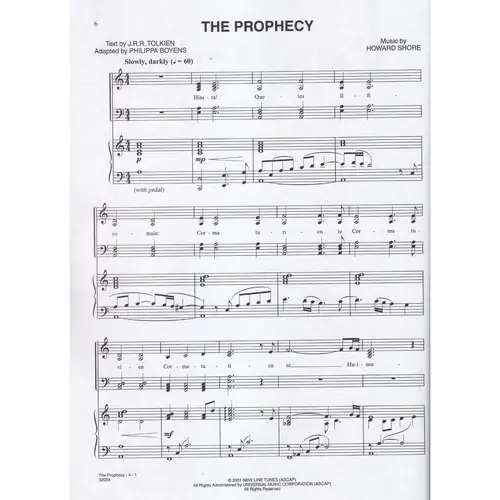 The Lord Of The Rings - Piano - Vocal